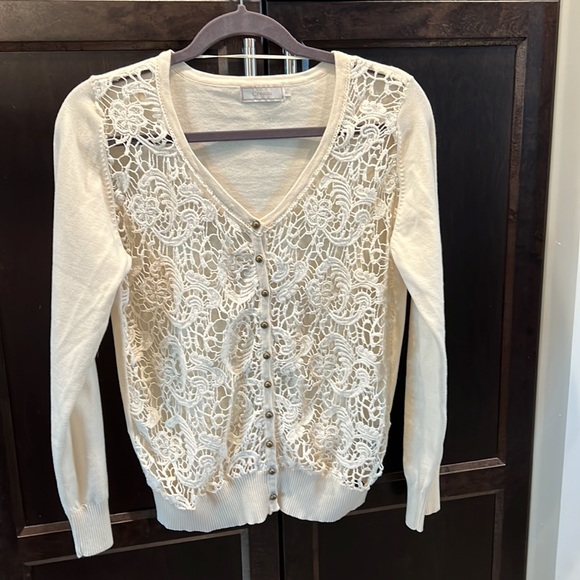 CREAM button up cardigan. EUC. Ladies size XL but fits more like a M/L - Picture 4 of 9